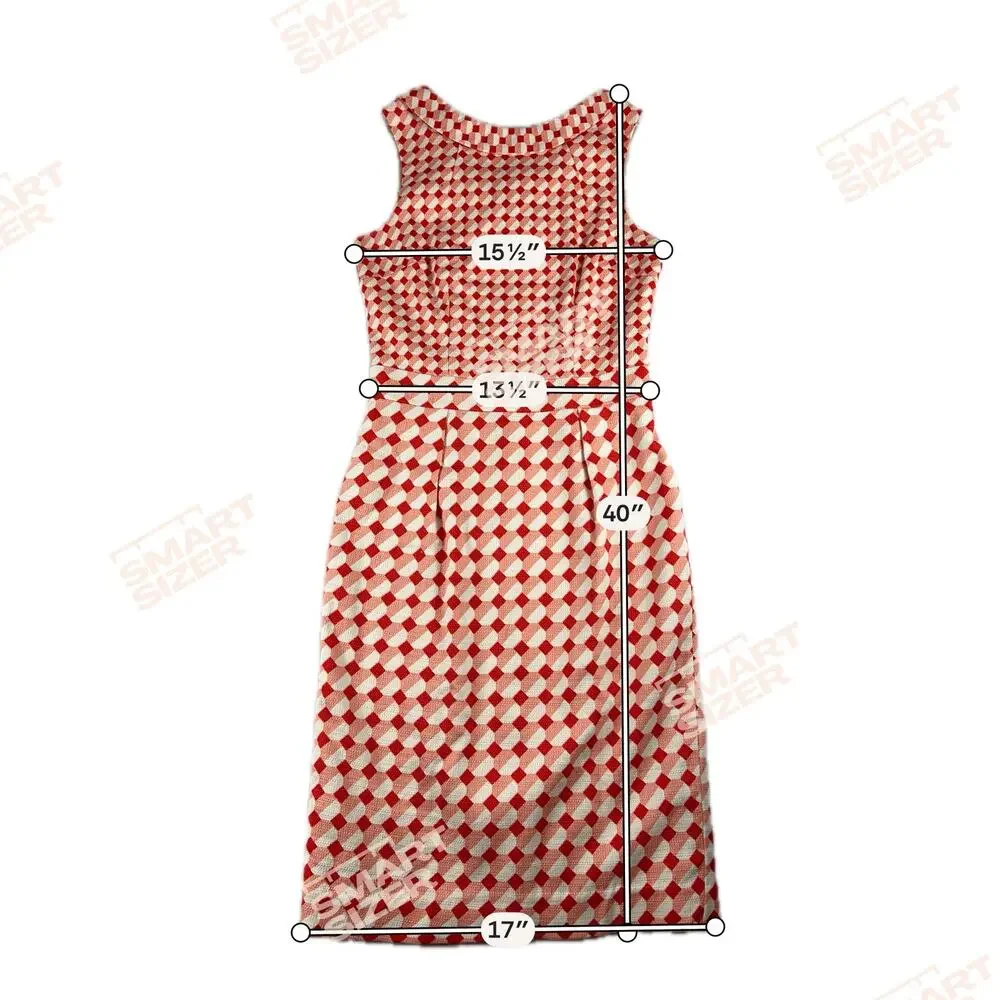 Boden Women's Red White Geometric Print Sleeveless Shift Dress Classic Size 8L